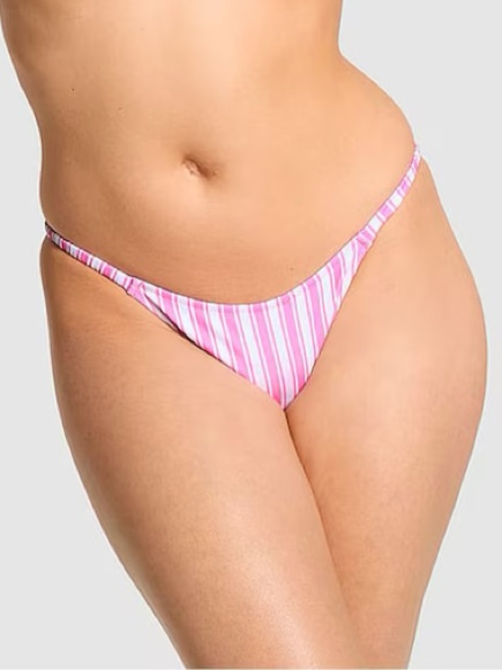 Pink Stripe Cheeky Swim Bikini Bottom